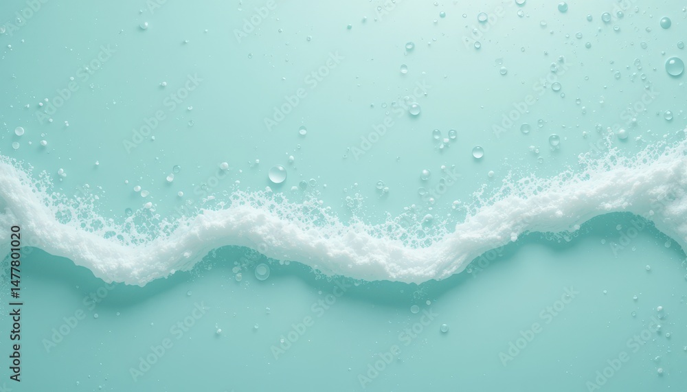 Aufkleber refreshing mint background with frothy white bubbles a clean and inviting image