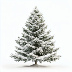 Obraz premium A majestic evergreen tree blanketed in glistening snow, creating a stunning winter scene.