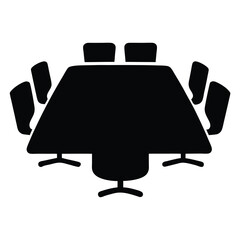 meeting table vector silhouette icon - perfect for furniture icons, decals, or eps crafts.