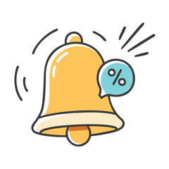 sale notification bell icon, sale notification bell vector illustration-simple illustration of sale notification bell, perfect for sale notification bell logos and icons