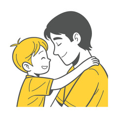 Fototapeta premium Smiling father and child vector design 