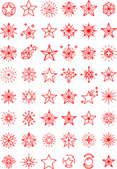 40 Red Star Icons Clipart Graphics Vector Design Elements