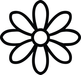 Small Daisy Icon in Line Art Vector