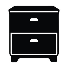 nightstand vector silhouette icon - perfect for furniture icons, decals, or eps crafts.