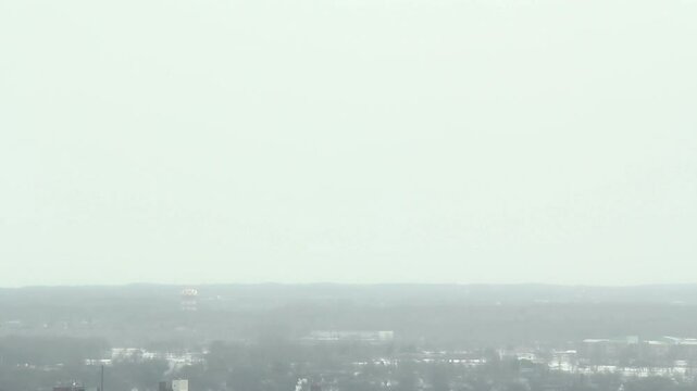 Buildings of the city of Niagara Falls, New York, United States during a cold winter day in February, 2014. As viewed from a high point on the Canadian side of the international border.