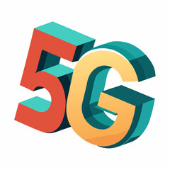 new 5g 3d sign and symbol vector icon on white background