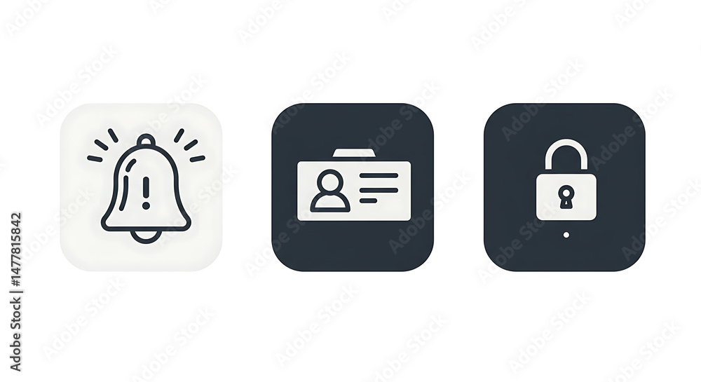 Poster outline icons representing communication and networking. images display promotion, messages, communi