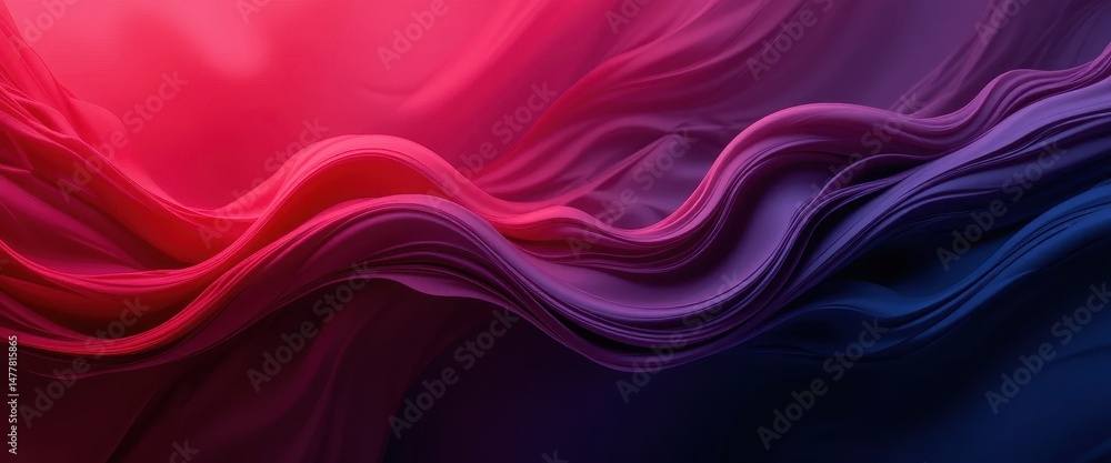 Poster abstract dynamic flow vivid red to indigo gradient, soft transitions and movement