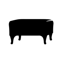 ottoman vector silhouette icon - perfect for furniture icons, decals, or SVG crafts.