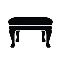 ottoman vector silhouette icon - perfect for furniture icons, decals, or eps crafts.