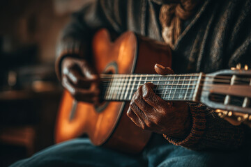 Fototapeta premium man playing guitar