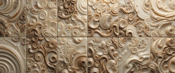 Elegant Shell-Inspired Tiles Whimsical Whorled Patterns for Interior Design