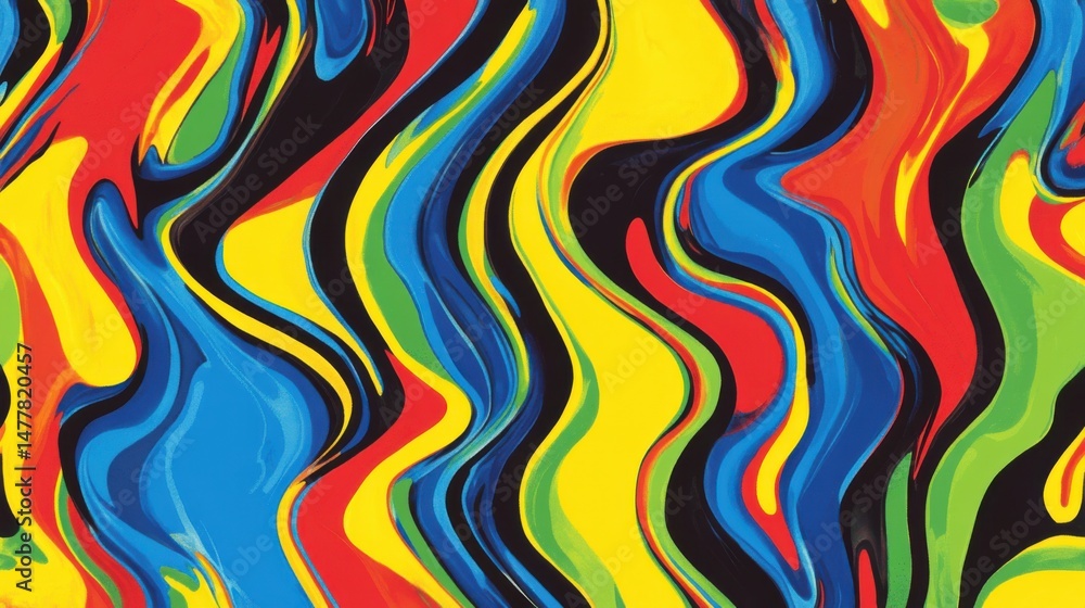 Poster vivid abstract swirls of color painting generative ai art modern design background close up