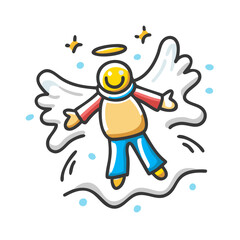 snow angel icon, snow angel vector illustration-simple illustration of snow angel, perfect for snow angel logos and icons