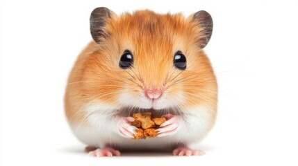 Adorable Hamster Holding Food