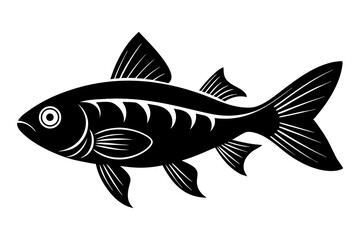 molly fish sihouette black vector