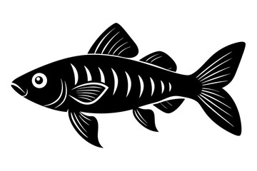 molly fish sihouette black vector