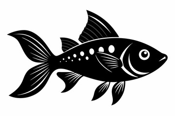 molly fish sihouette black vector
