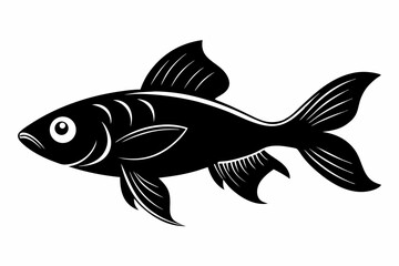molly fish sihouette black vector