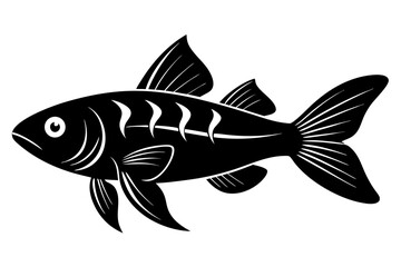 molly fish sihouette black vector