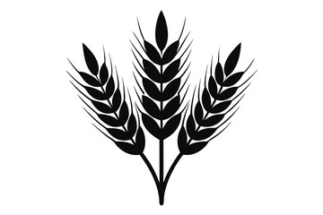 Black Silhouette Graphic Featuring Three Bundles of Wheat, Grain, or Barley Stalks