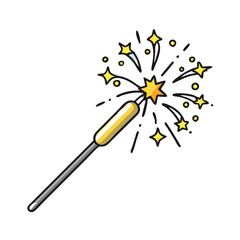 sparkler icon, sparkler vector illustration-simple illustration of sparkler, perfect for sparkler logos and icons