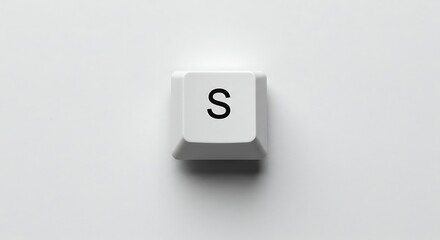Close-up of a White Keyboard Key with the Letter S