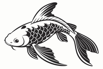 platy fish sihouette black vector