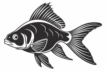 platy fish sihouette black vector