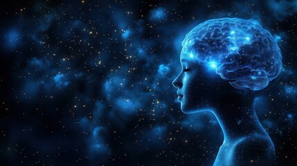 Brain art, mind, universe, science, meditation, dreams inspiring cosmic awareness and creativity