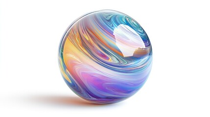 Vibrant sphere with swirling colors