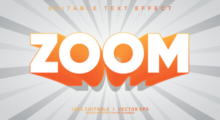  zoom vector text effect with modern style design