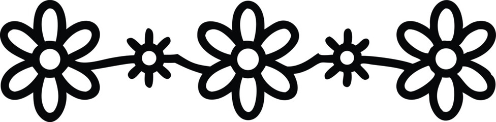 Stylized daisies loop in border