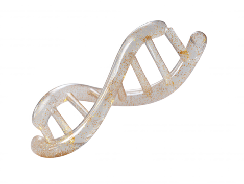 Abstract Glittery DNA Helix Model On White Background Scientific Medical Concept Health Genetics Chromosomes Study - Powered by Adobe