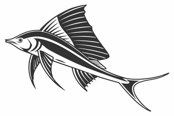 Obraz premium swordtail sihouette black vector