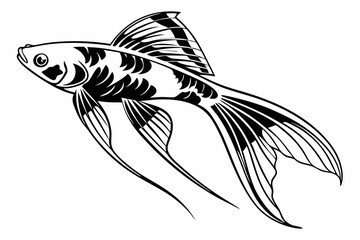 swordtail sihouette black vector