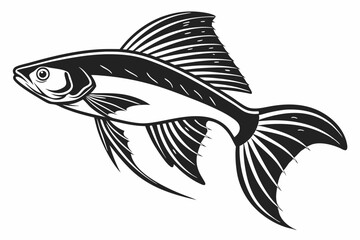 swordtail sihouette black vector