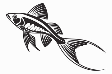 swordtail sihouette black vector
