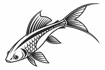 swordtail sihouette black vector