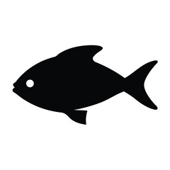 pollock vector silhouette icon - ideal for fishing logos, seafood icons, and aquatic-themed graphics.