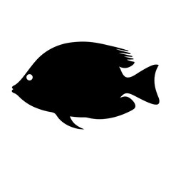 pufferfish vector silhouette icon - ideal for fishing logos, seafood icons, and aquatic-themed graphics.