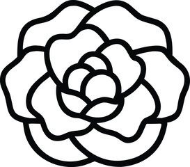 Camellia Line Art Layered Bloom