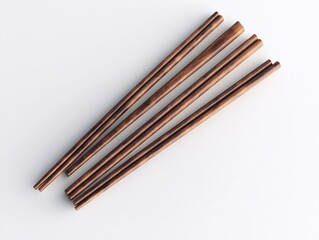 Elegant Wooden Chopsticks with Natural Grain on White Surface