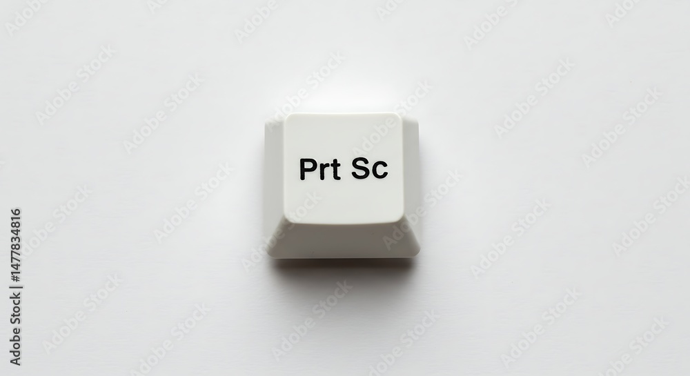 Poster close-up of a prtsc (print screen) key on a computer keyboard