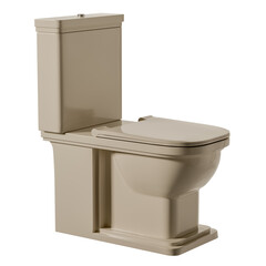 A toilet with a lid is shown in a white background