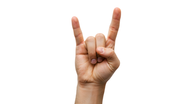 hand showing rock sign