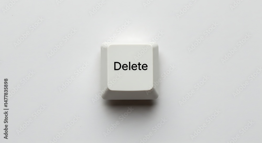 Poster close-up of a white delete key on a keyboard