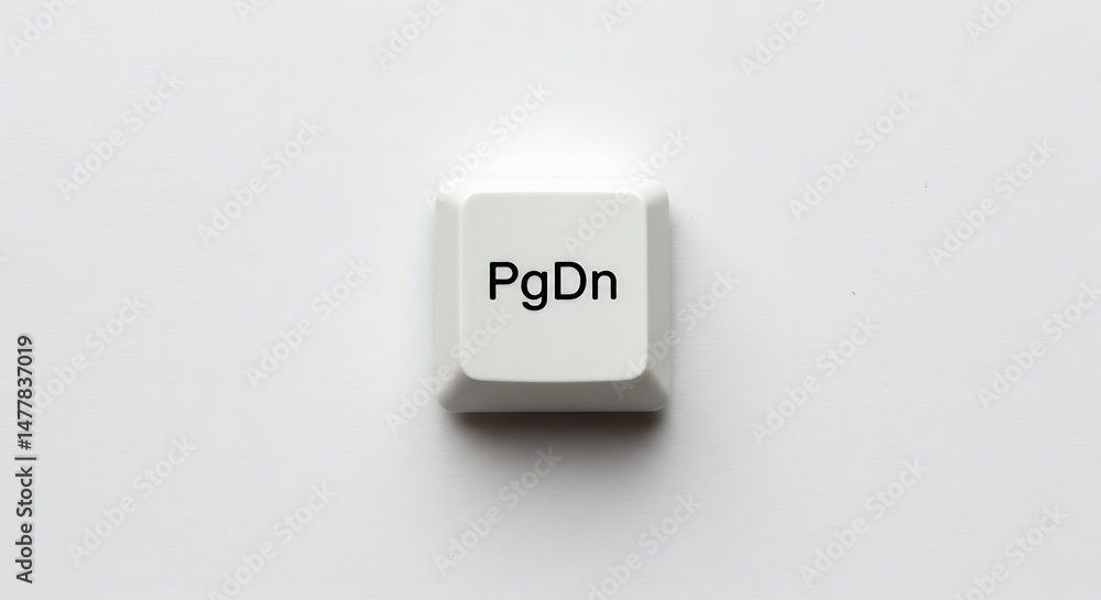 Poster page down key on a white computer keyboard