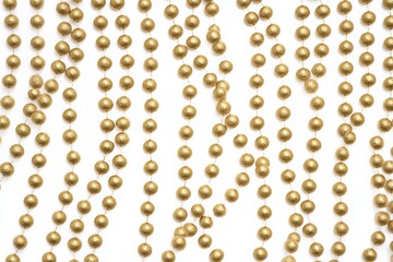 Golden beaded garland, elegant and festive decor. Perfect for parties or celebrations.