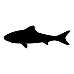 sablefish black cod vector silhouette icon - ideal for fishing logos, seafood icons, and aquatic-themed graphics.
